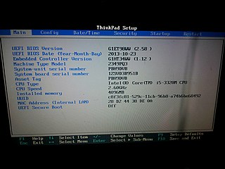 ThinkPad T430 BIOS menu
