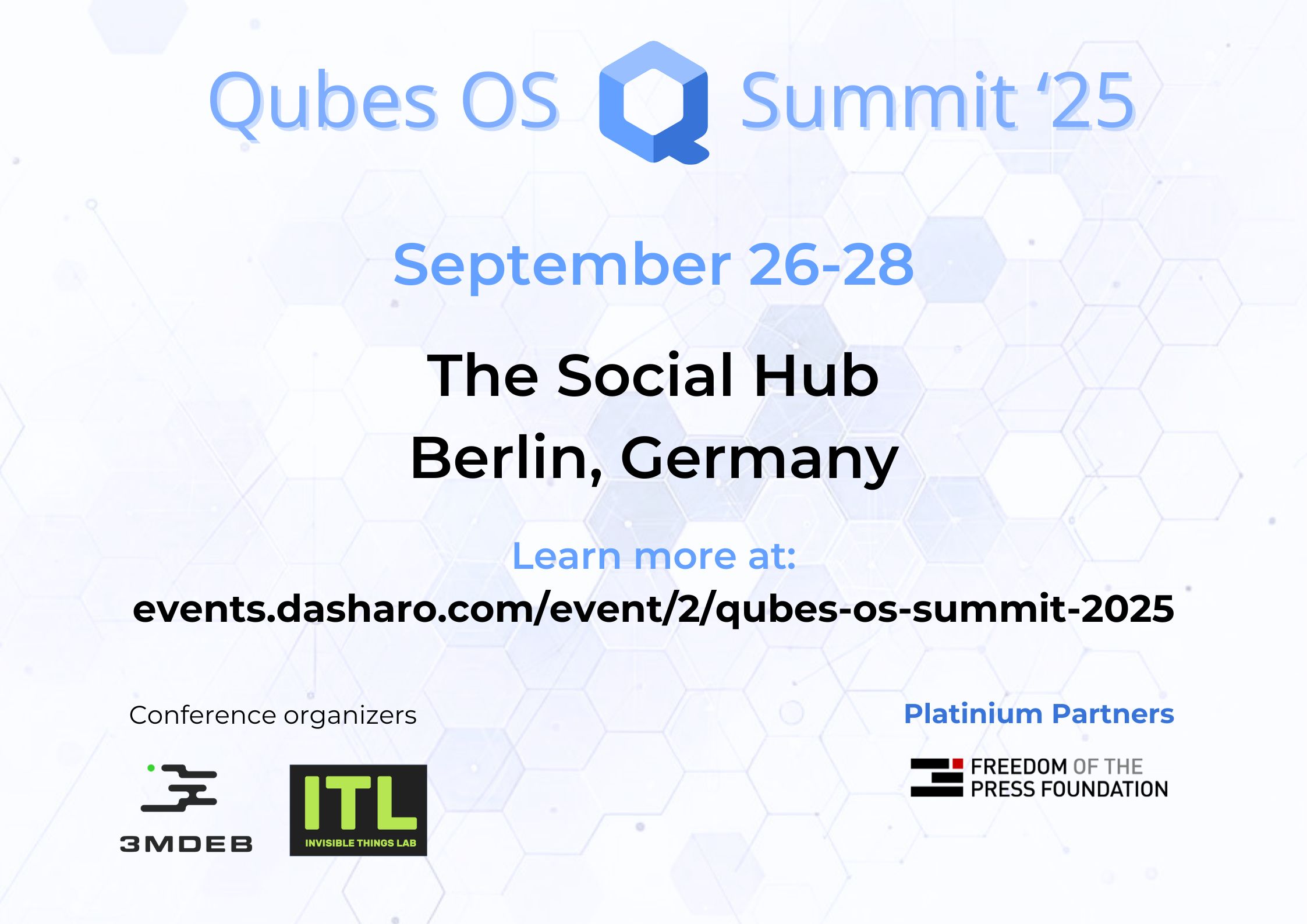 Qubes OS Summit 2025 event poster